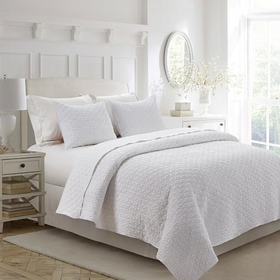 cxmirotex এনজাইম Crinkle Bedspread সাদা কুইল্ট সেট