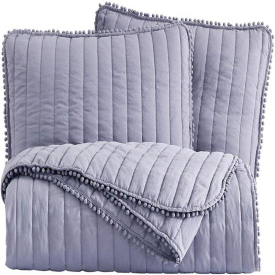 Pompom Quilt সেট বেগুনি রঙ